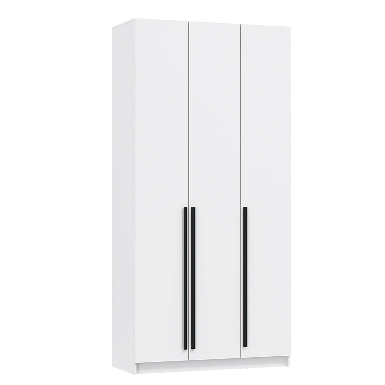 Шкаф для одежды 67.08 Брандо (3-х дв.) (h2500) ЛДСП New белый/ДВПО белый/фасад ЛДСП белый