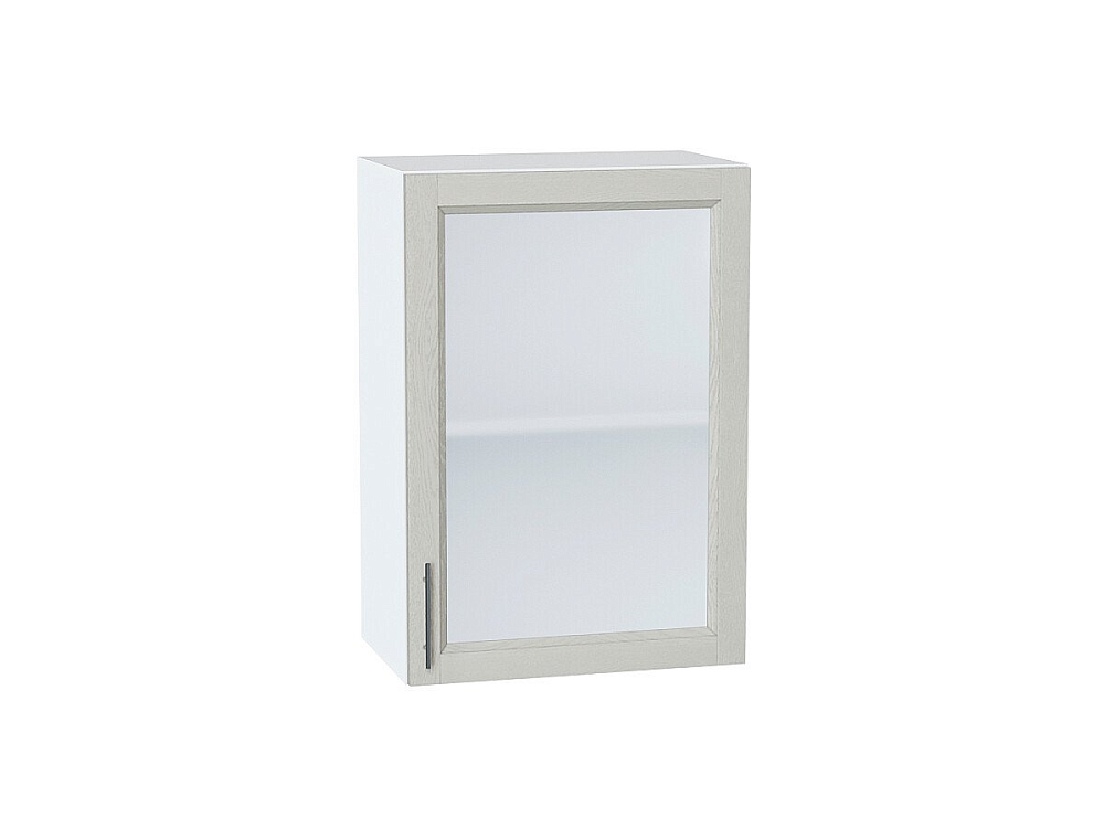 Шкаф верхний с 1-ой остекленной дверцей Сканди (716х500х320) Белый/cappuccino softwood