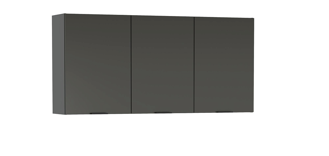 Шкаф навесной Венера (1500) ЛДСП диамант серый/фасад ЛДСП диамант серый/ДВПО белый