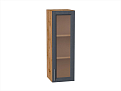 Шкаф верхний с 1-ой остекленной дверцей Сканди (920х300х320) Дуб Вотан/graphite softwood