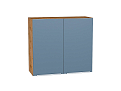 Шкаф верхний с 2-мя дверцами Фьюжн (716х800х320) Дуб Вотан/silky blue