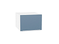 Шкаф верхний горизонтальный глубокий Фьюжн (358х500х576) Белый/silky blue