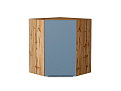 Шкаф верхний угловой Фьюжн (716х600х600) Дуб Вотан/silky blue