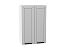 Шкаф верхний с 2-мя дверцами Глетчер (920х600х318) Белый/Гейнсборо Силк