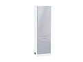 Шкаф пенал с 2-мя дверцами Валерия-М 600 (для верхних шкафов высотой 720) (2132х600х574) Белый/Серый металлик дождь светлый