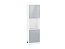 Шкаф пенал с 2-мя дверцами под технику Валерия-М (2132х600х574) Белый/Серый металлик дождь светлый