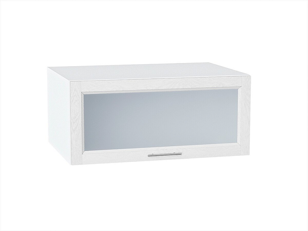 Шкаф верхний горизонтальный остекленный глубокий Сканди (358х800х576) Белый/white softwood