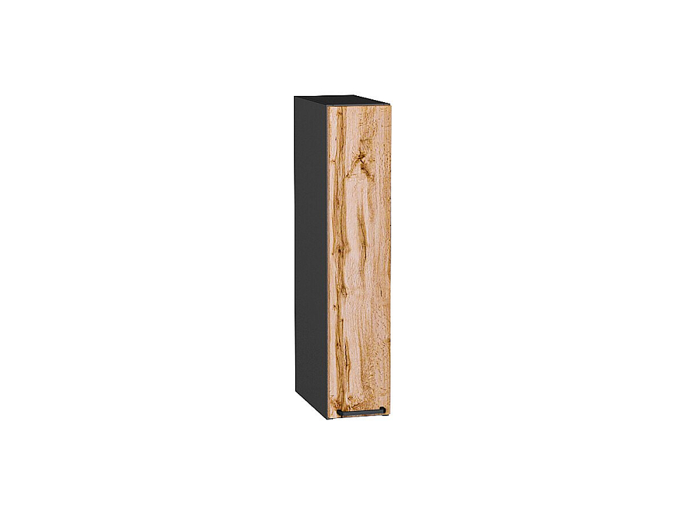 Шкаф верхний бутылочница Флэт (716х150х318) graphite/wotan oak 2s