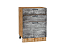 Шкаф нижний с 3-мя ящиками Флэт (816х600х478) Дуб Вотан/Temple Stone 2S