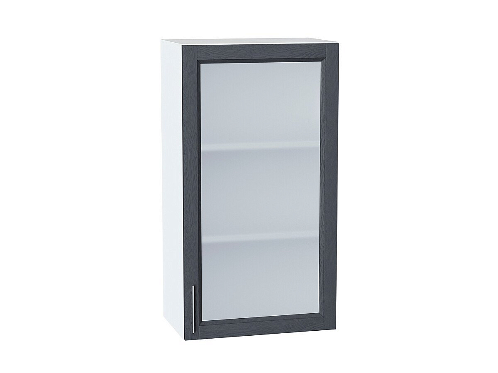 Шкаф верхний с 1-ой остекленной дверцей Сканди (920х500х320) Белый/graphite softwood