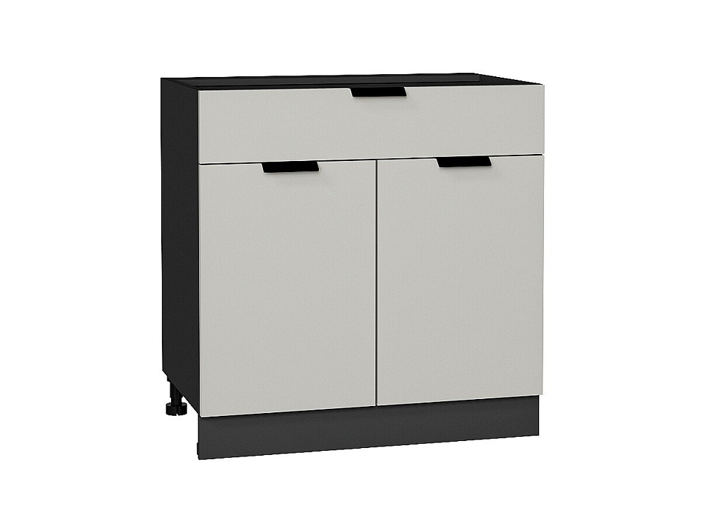Шкаф нижний с 2-мя дверцами и ящиком Евро (816х800х478) graphite/Агат