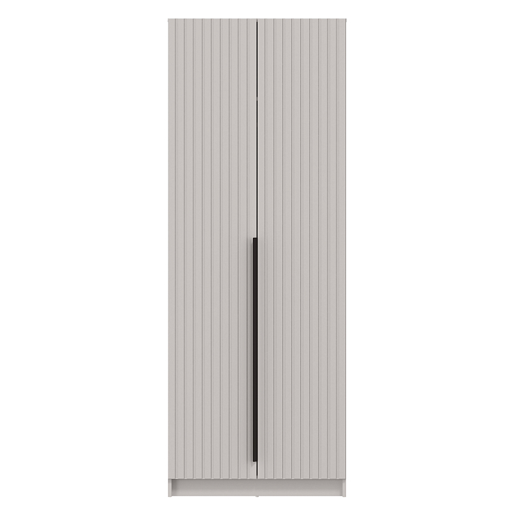 Шкаф для одежды 67.17 Брандо (2-х дв.) (h2150) МДФ New кашемир/ДВПО белый/фасад МДФ ПВХ кашемир/ручка l1000 металл черный