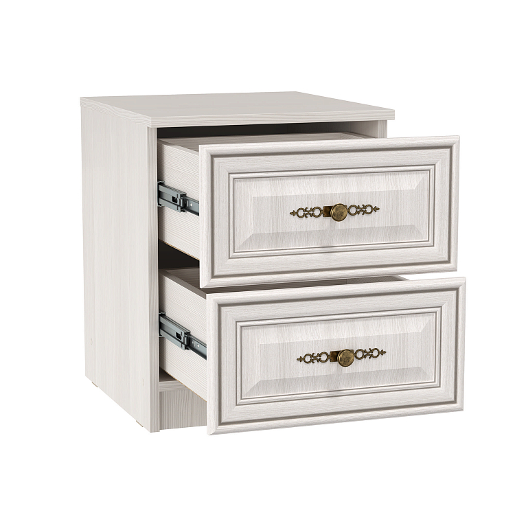 Тумба прикроватная 06.34 Габриэлла (вудлайн кремовый/ПВХ Сандал белый/профиль Аруша венге патина/латунь) New осн.