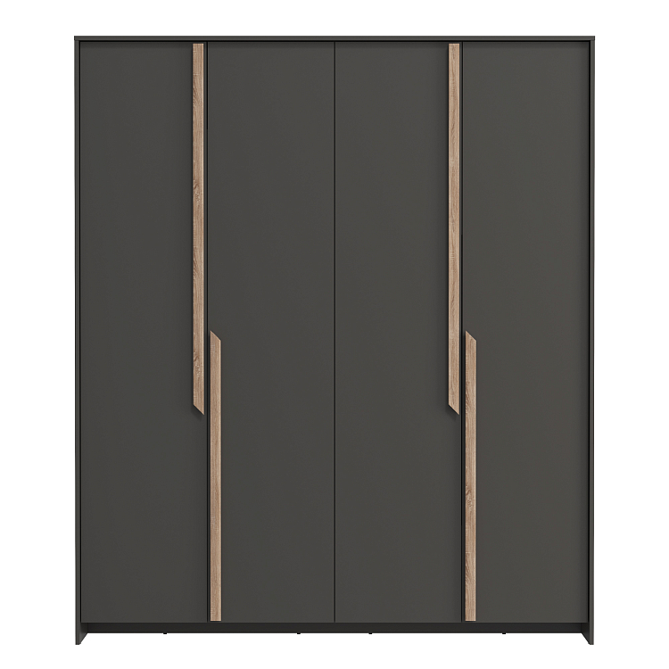 Шкаф для одежды 103.02 Рапсодия (4-х дв.) диамант серый/ДВПО белый/профиль masa decor дуб сонома