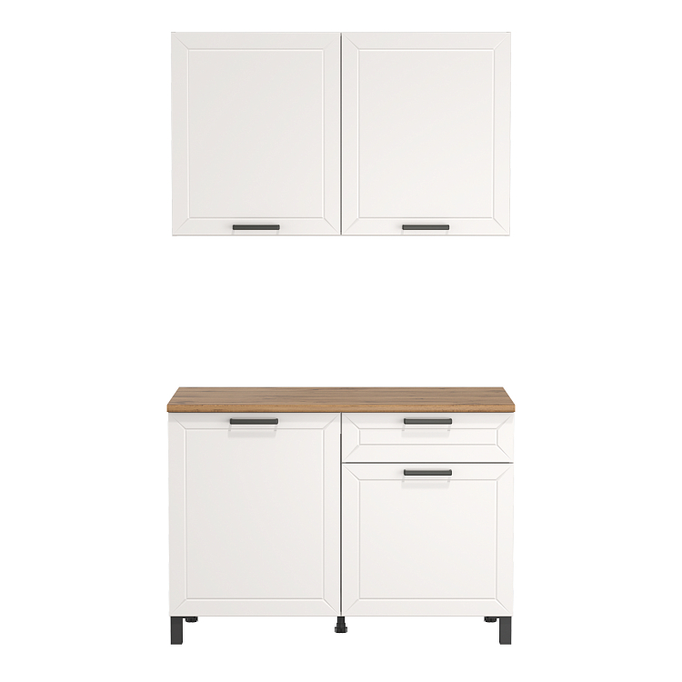 Шкаф навесной Мадрид (1200) белый/ДВПО белый/ПВХ белый