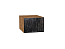 Шкаф верхний горизонтальный глубокий Валерия-М (358х500х574) Дуб Вотан/Черный металлик дождь