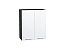 Шкаф верхний с 2-мя дверцами Валерия-М (716х600х318) Graphite/Белый металлик